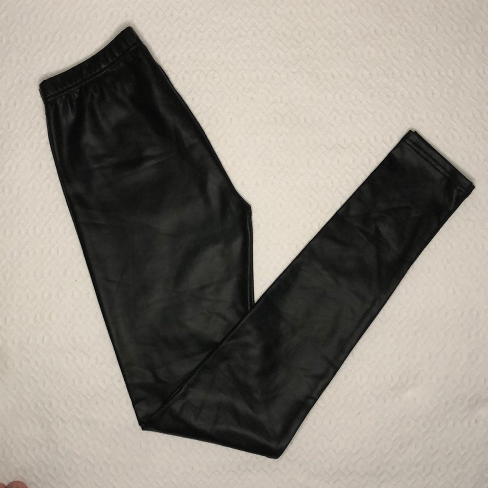 GB Womens Black Faux Leather Leggings Sz S